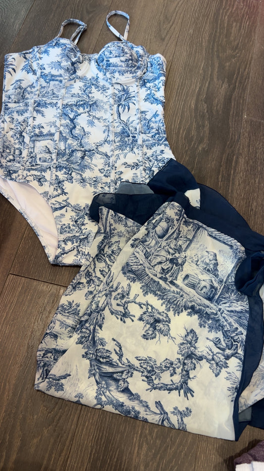 Large swim with cover up